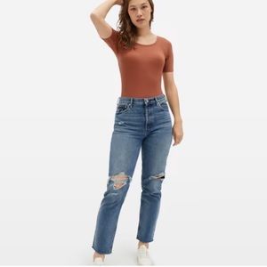 Everlane The 90’s Cheeky Jean Distressed High Rise Waist Size 28 Women’s